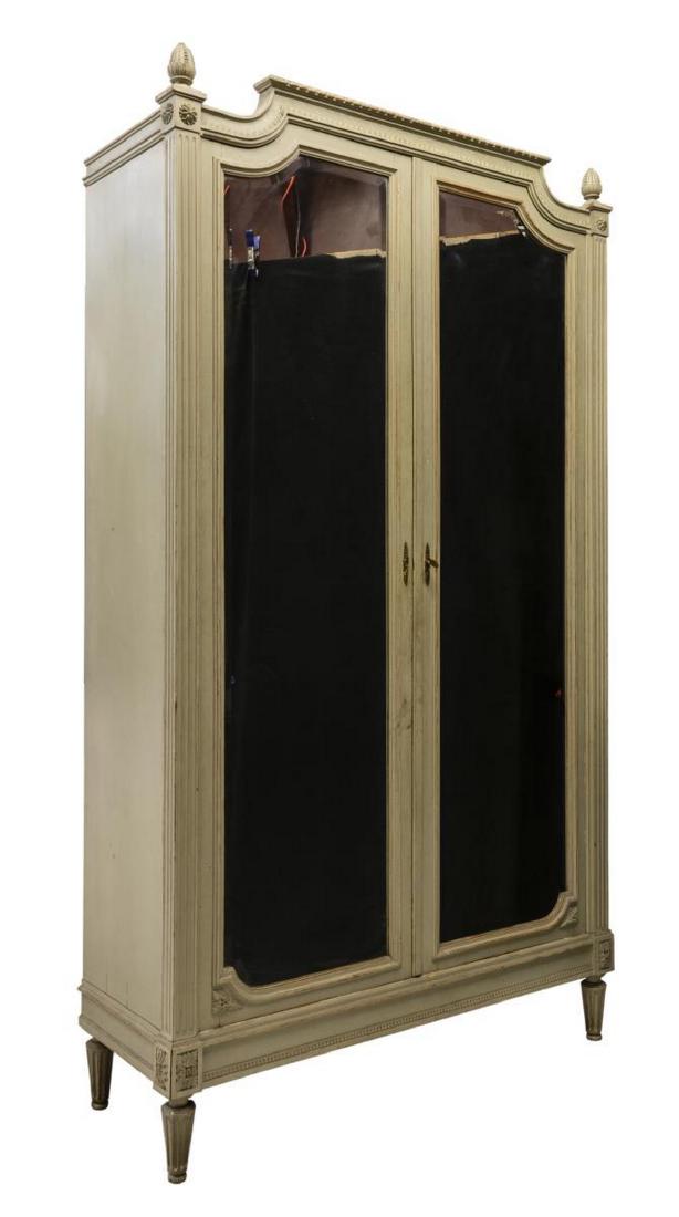FRENCH LOUIS XVI STYLE PAINTED MIRRORED ARMOIRE (1 of 3)