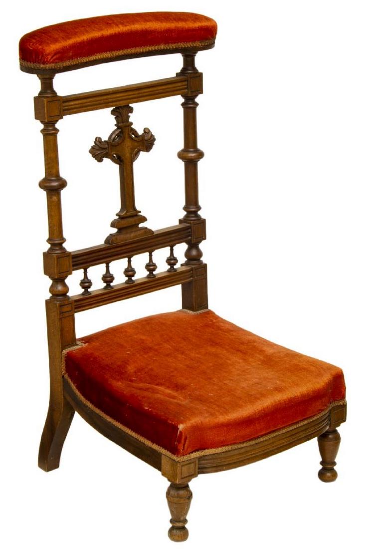 FRENCH NAPOLEON III WALNUT PRAYER CHAIR/ KNEELER (1 of 3)