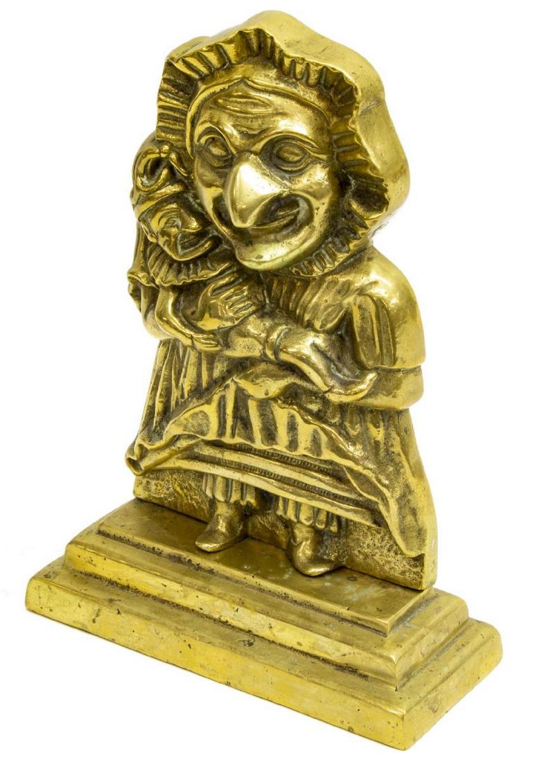 ENGLISH POLISHED BRASS PUNCH & JUDY DOORSTOP (1 of 3)
