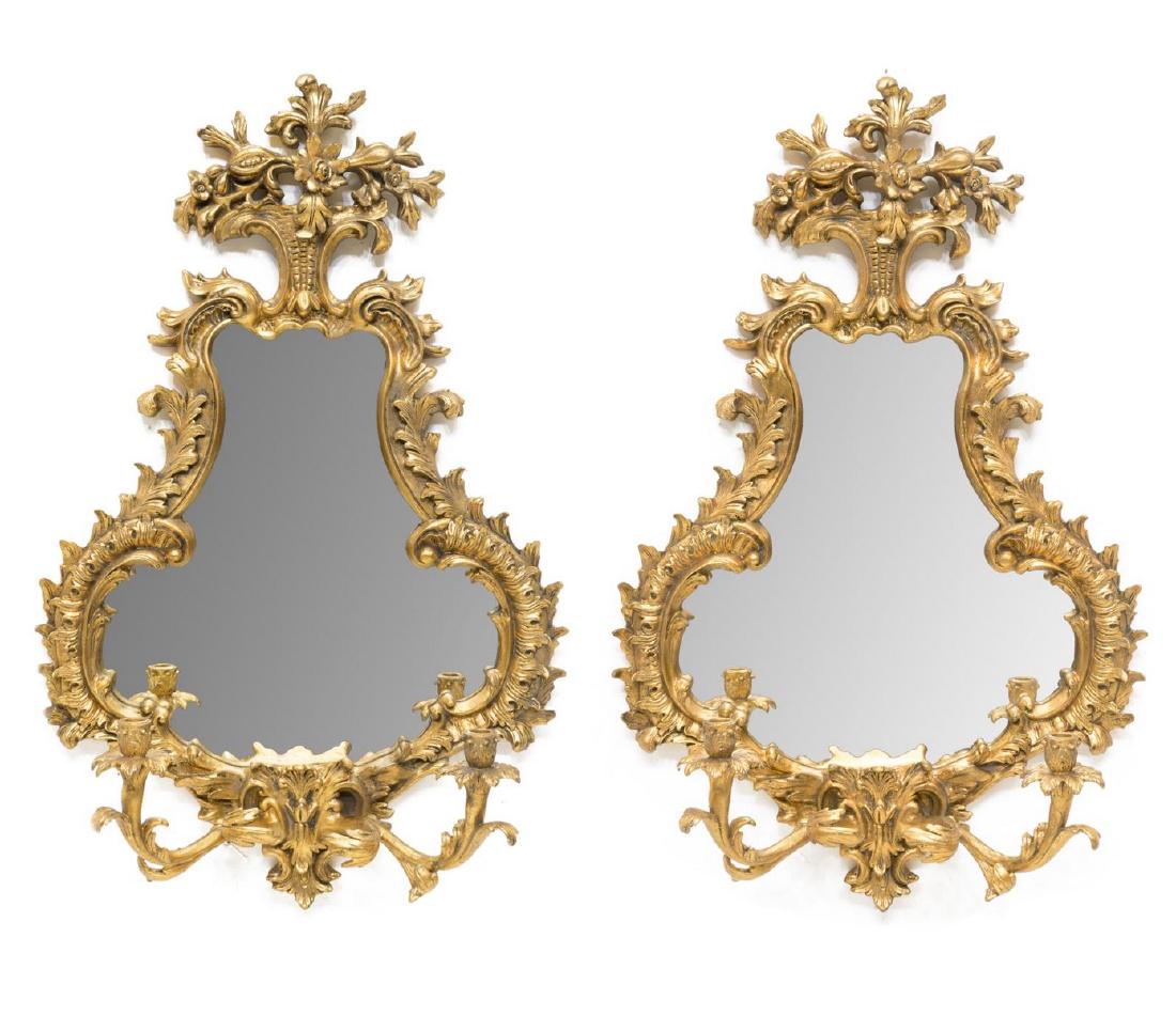 (PAIR) ENGLISH GILDED COMPOSITE WALL MIRRORS (1 of 2)