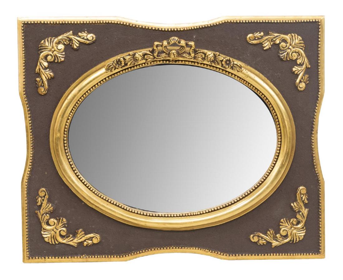 LARGE RECTANGULAR PARCEL GILT RIBBONED WALL MIRROR (1 of 3)