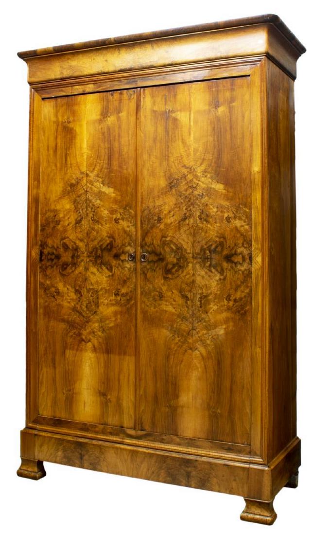 FRENCH LOUIS PHILIPPE BURLWOOD ARMOIRE (1 of 4)