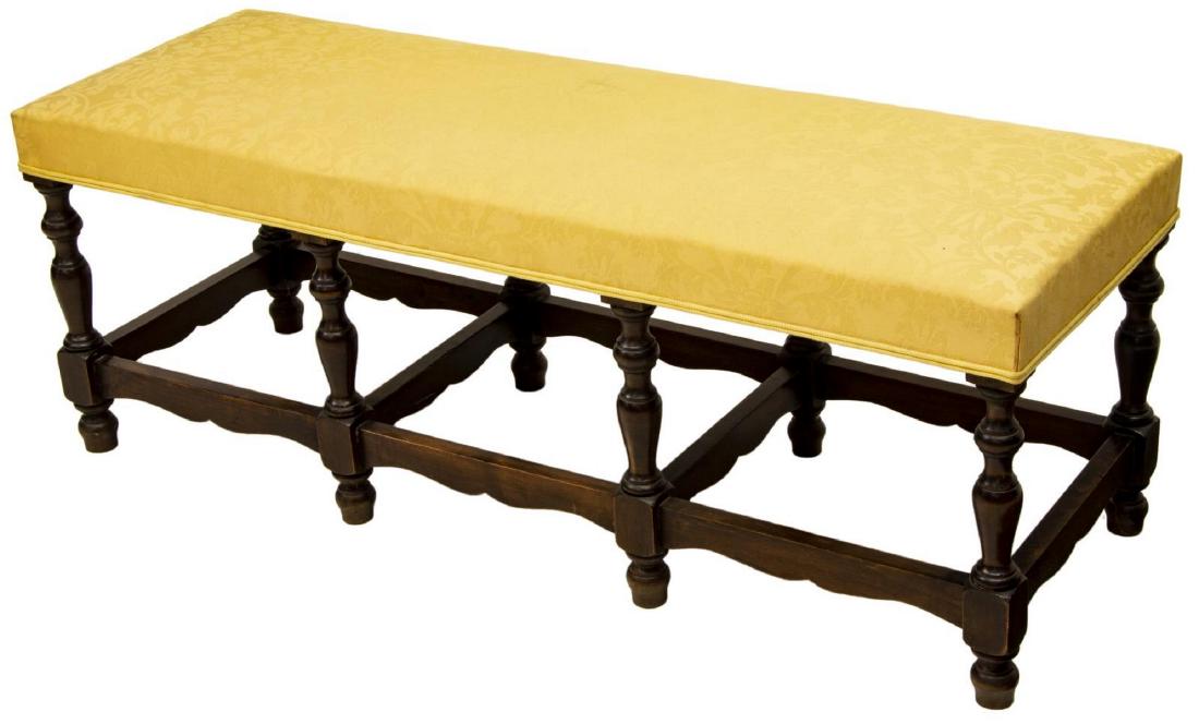 FRENCH LOUIS XIII STYLE WALNUT BENCH (1 of 2)