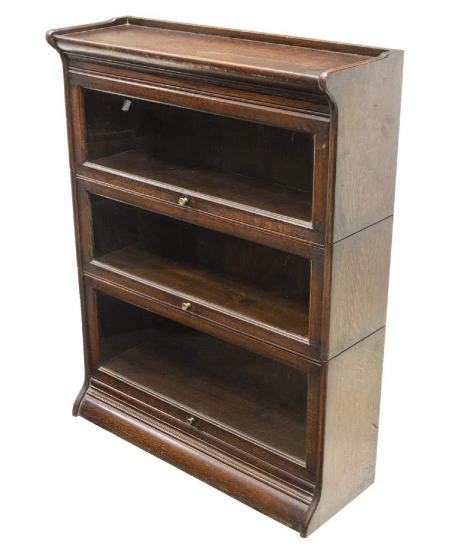 GUNN THREE STACK OAK LAWYERS BOOKCASE