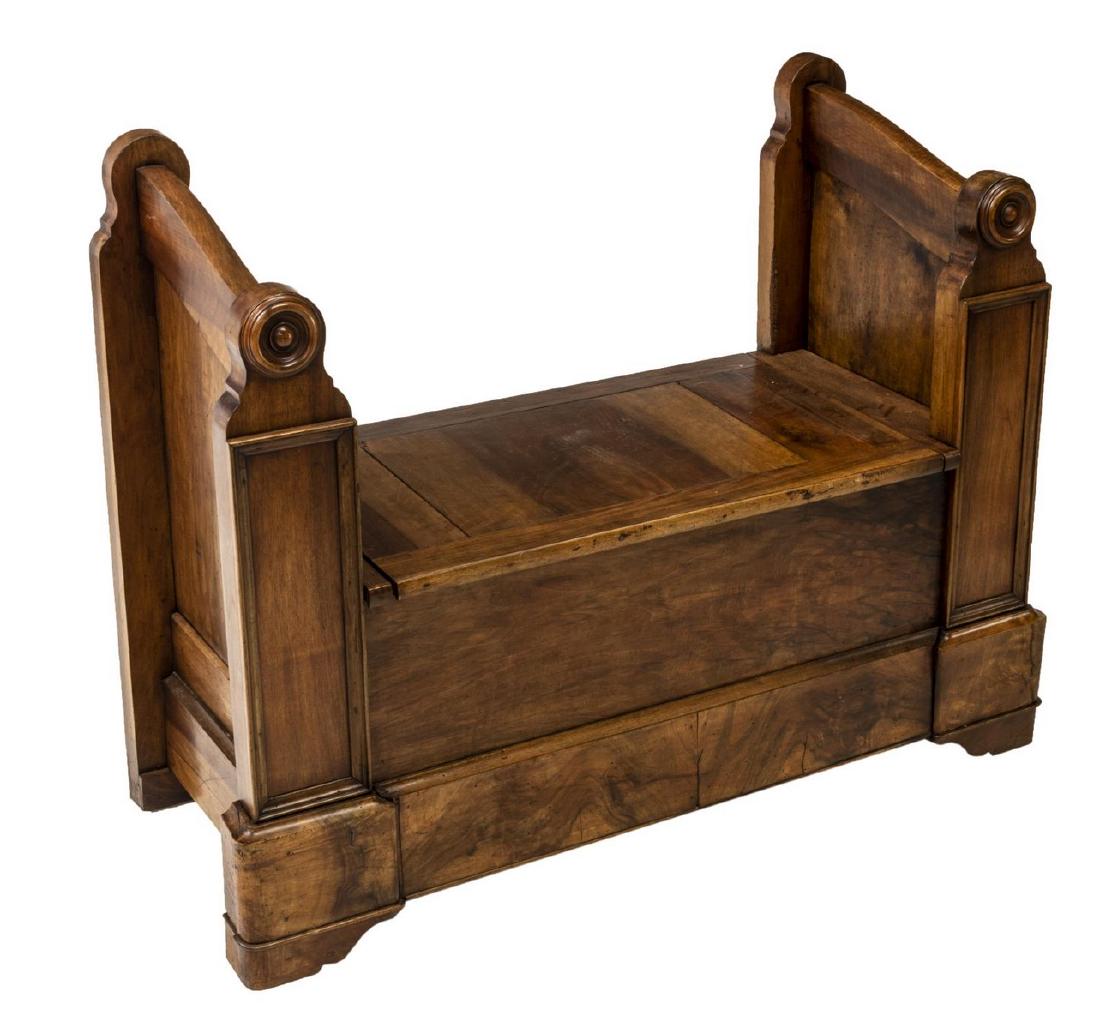 CONTINENTAL CARVED WALNUT HALL BENCH (1 of 3)