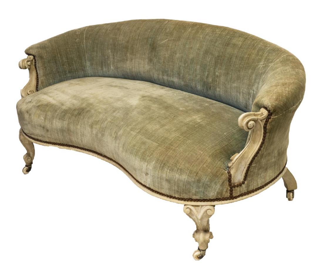 FRENCH LOUIS XV STYLE UPHOLSTERED SETTEE CANAPE (1 of 3)