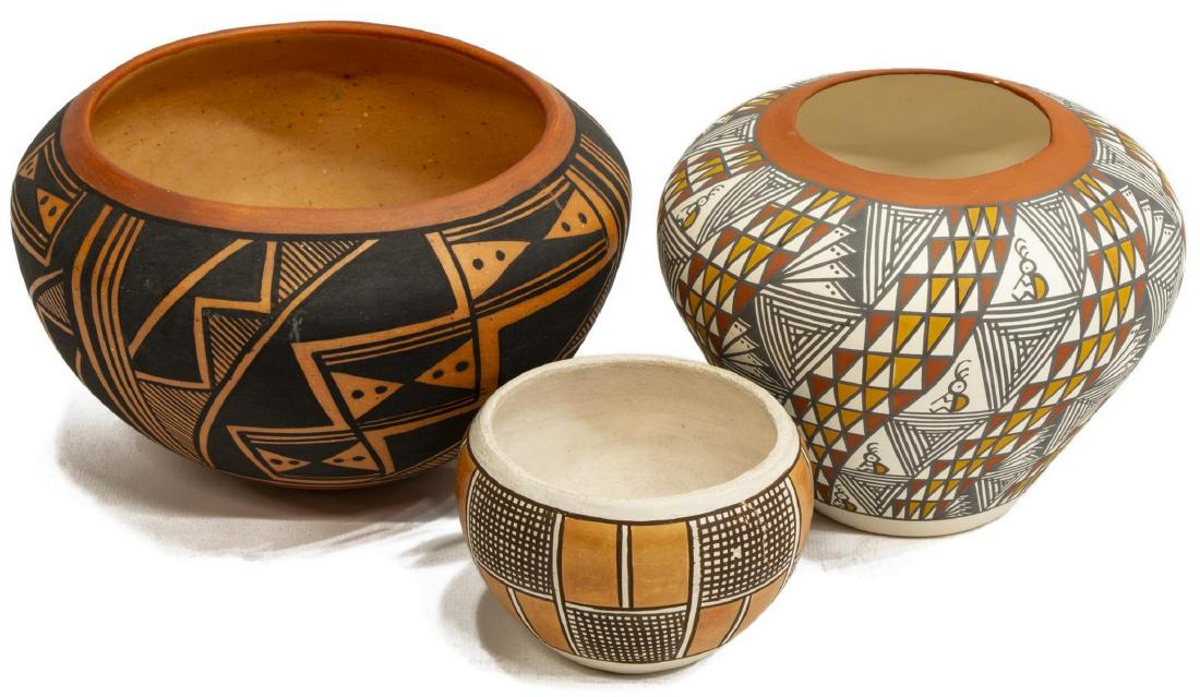 (3) ACOMA & TEQUSQUE PUEBLO POTTERY GROUPINGS (1 of 3)