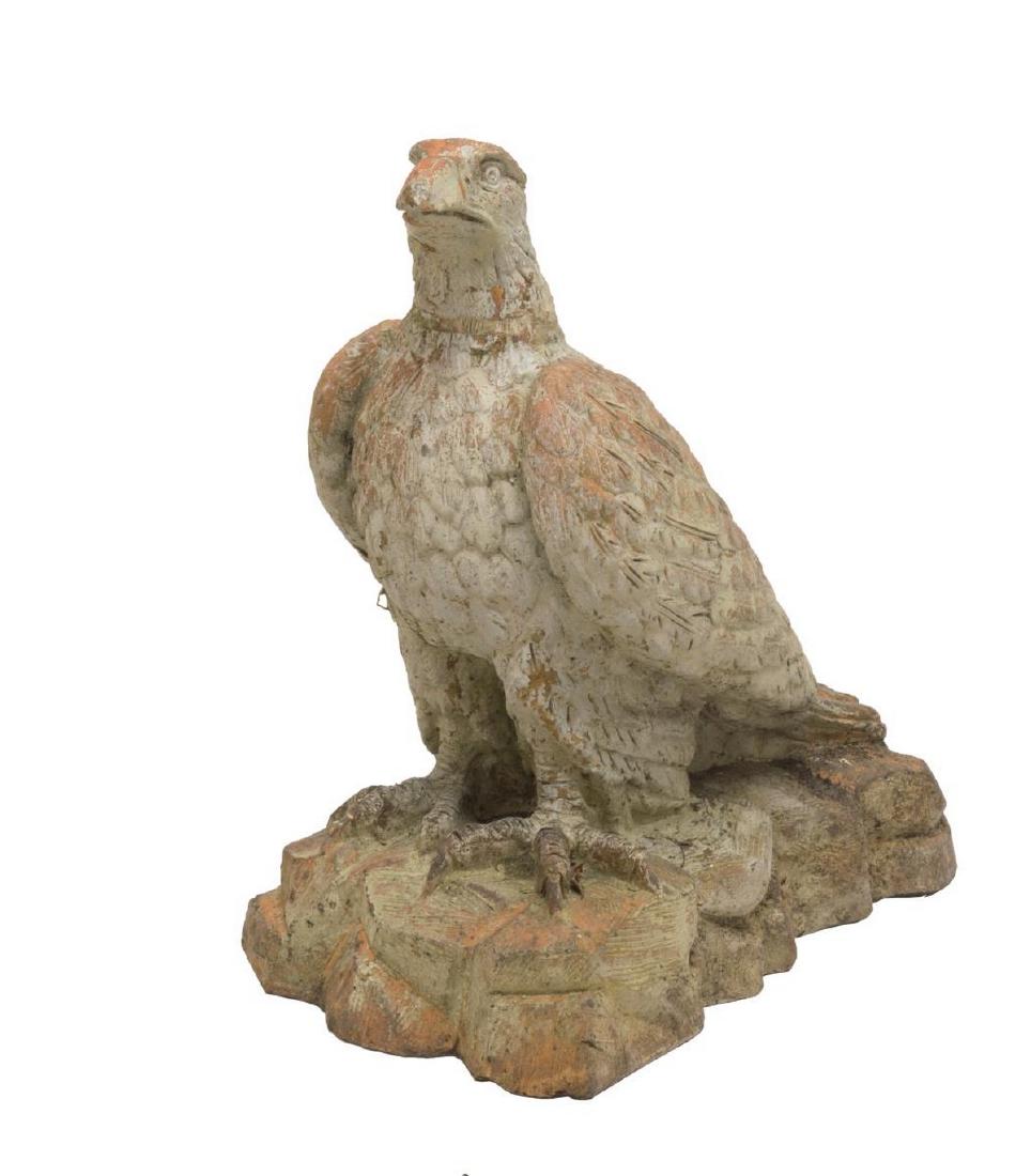 ENGLISH TERRACOTTA GARDEN STATUE OF AN EAGLE 19TH (1 of 3)