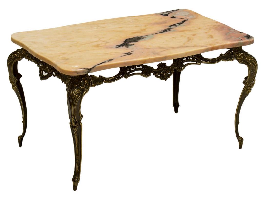 FRENCH LOUIS XV STYLE MARBLE TOP SIDE TABLE (1 of 2)