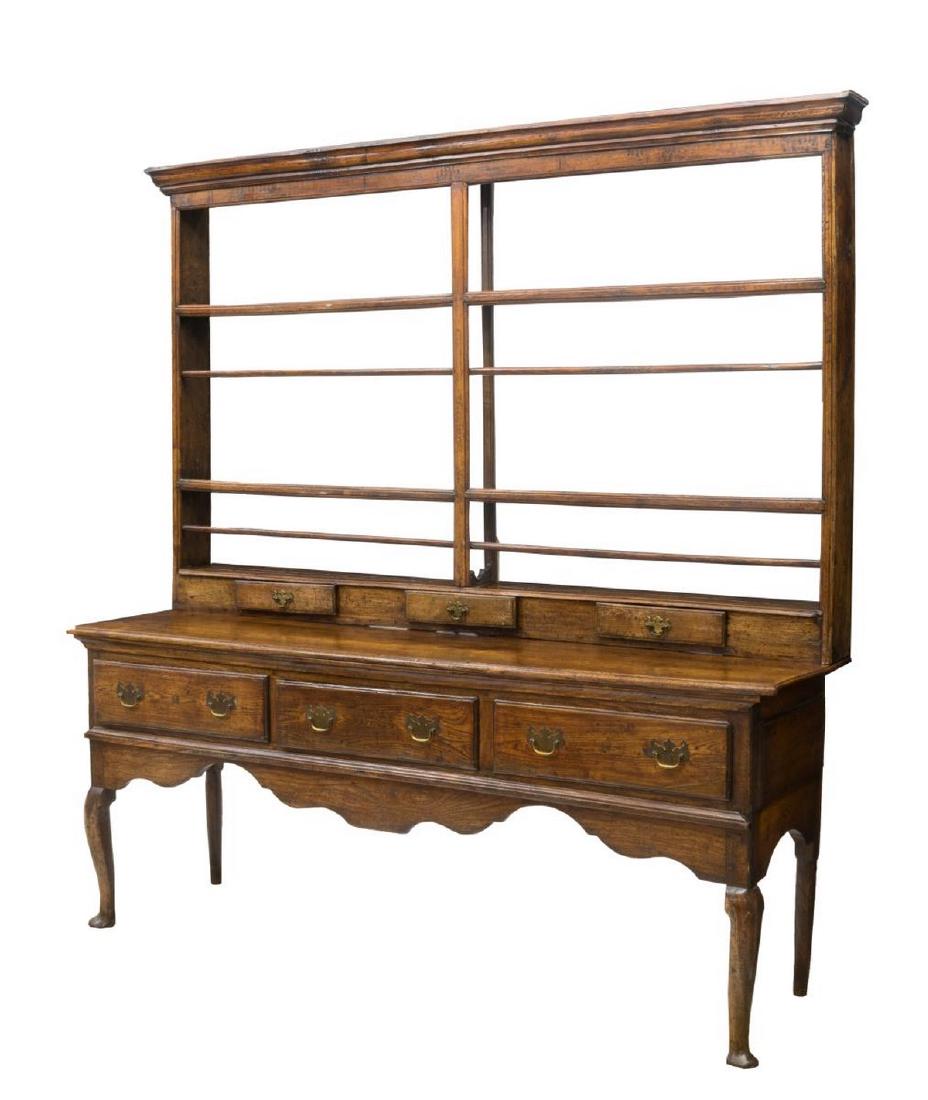 WELSH CARVED OAK KITCHEN DRESSER / CUPBOARD (1 of 3)