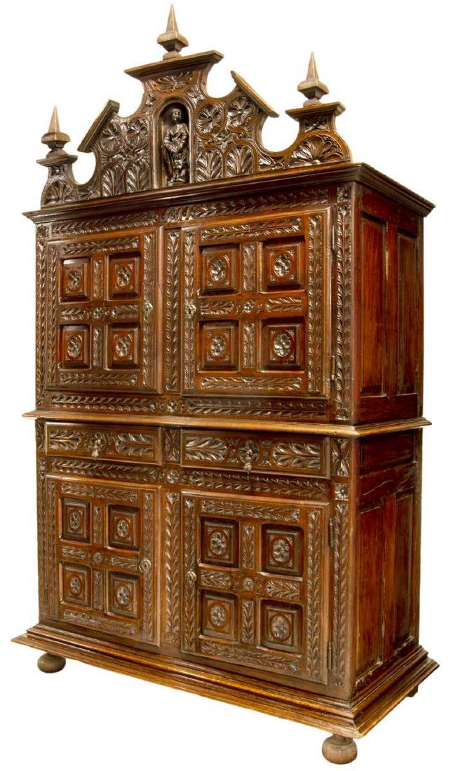 FRENCH HIGHLY CARVED RENAISSANCE REVIVAL CABINET (1 of 5)
