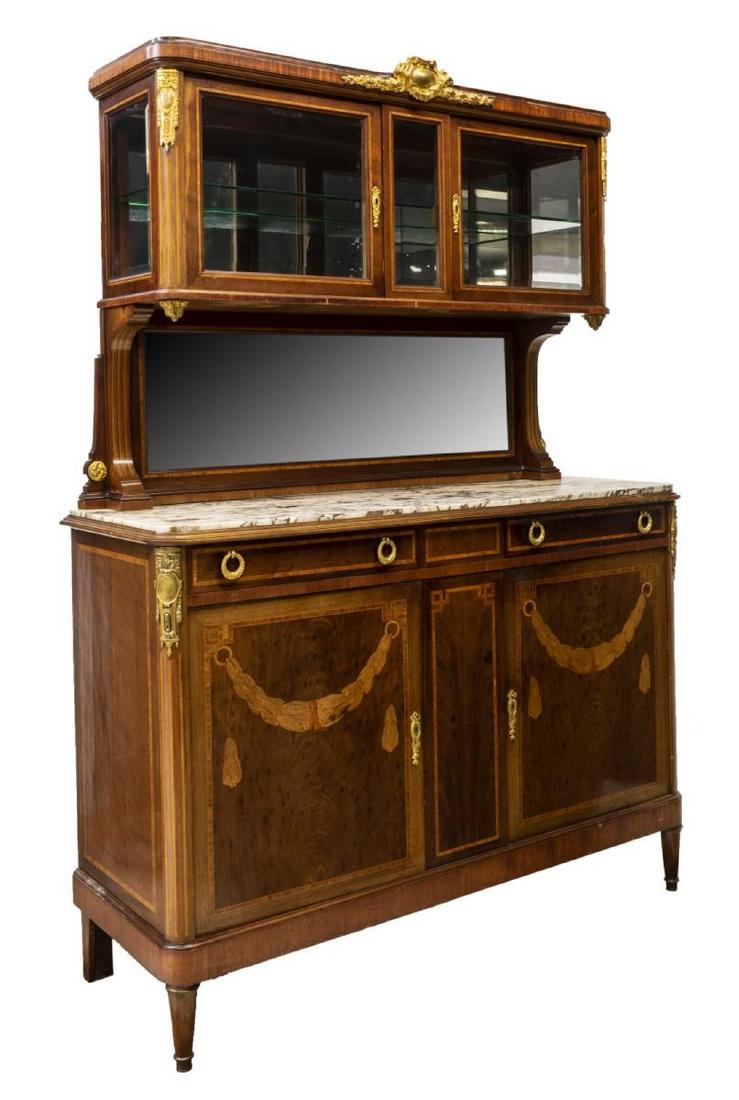 LOUIS XVI MARBLE TOP & MIRRORED SIDEBOARD SERVER (1 of 3)