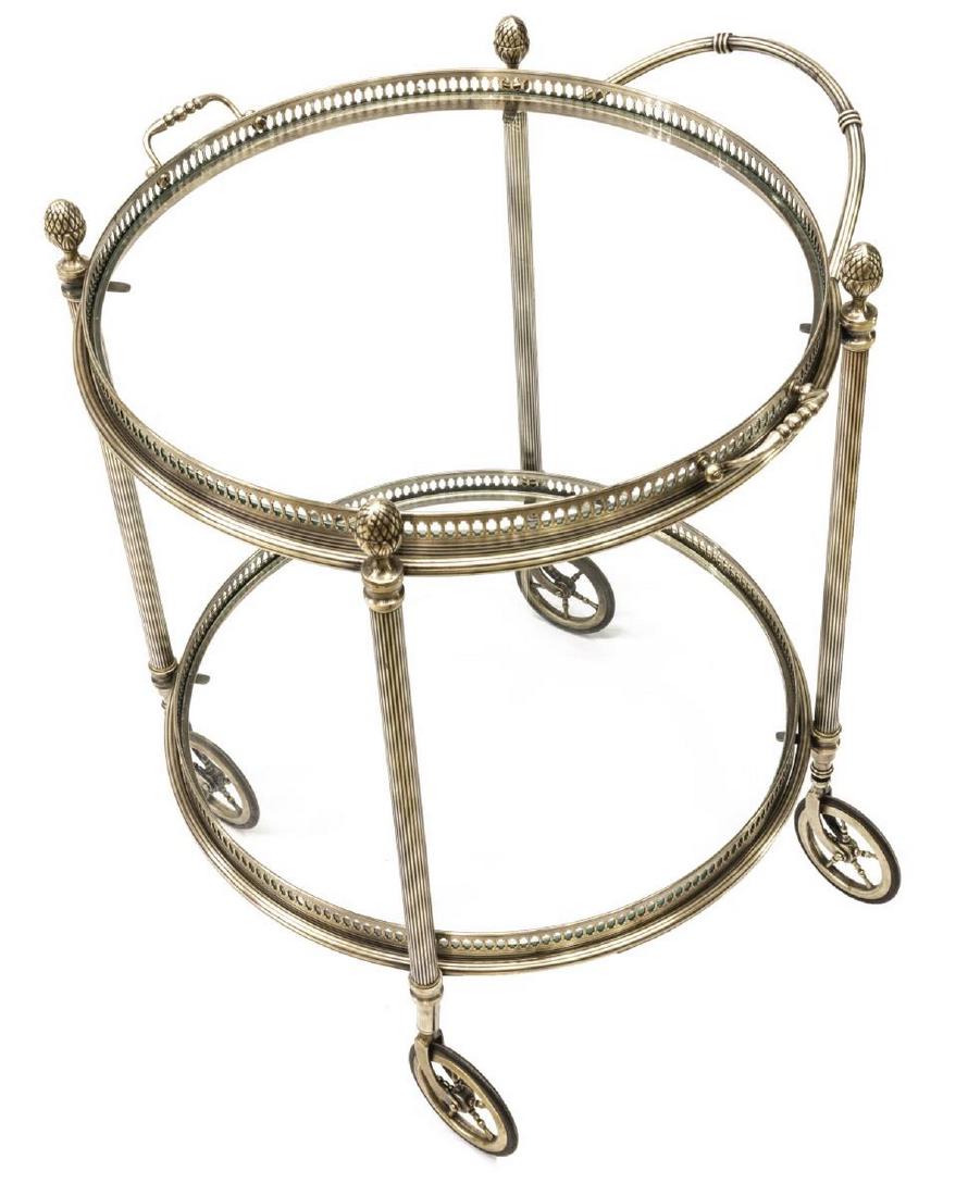 FRENCH LOUIS XVI SILVER TONE BAR CART (1 of 2)