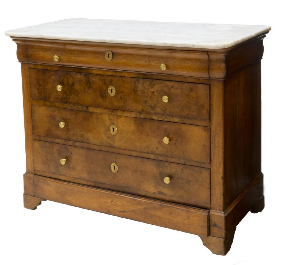 FRENCH LOUIS PHILIPPE MAHOGANY & MARBLE COMMODE (1 of 5)