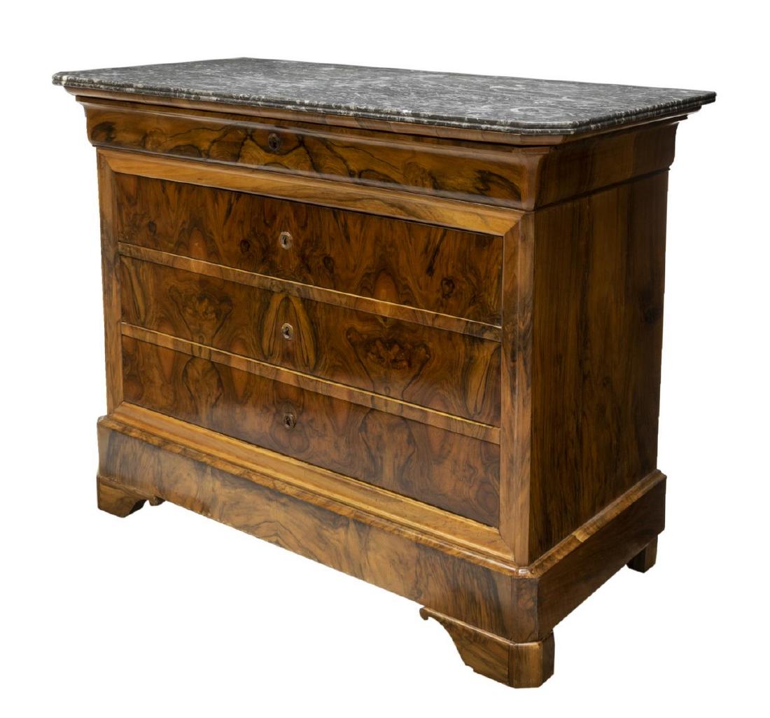 FRENCH LOUIS PHILIPPE MARBLE TOP COMMODE (1 of 2)