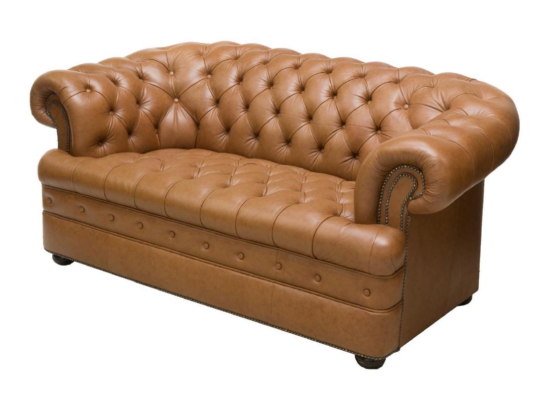 ENGLISH CHESTERFIELD TUFTED BROWN LEATHER SOFA (1 of 3)