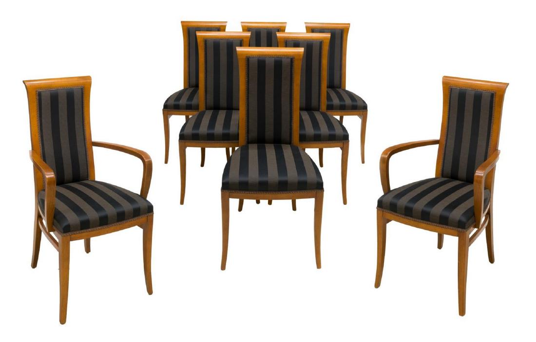 (8) ITALIAN FRUITWOOD UPHOLSTERED SIDE CHAIRS (1 of 2)