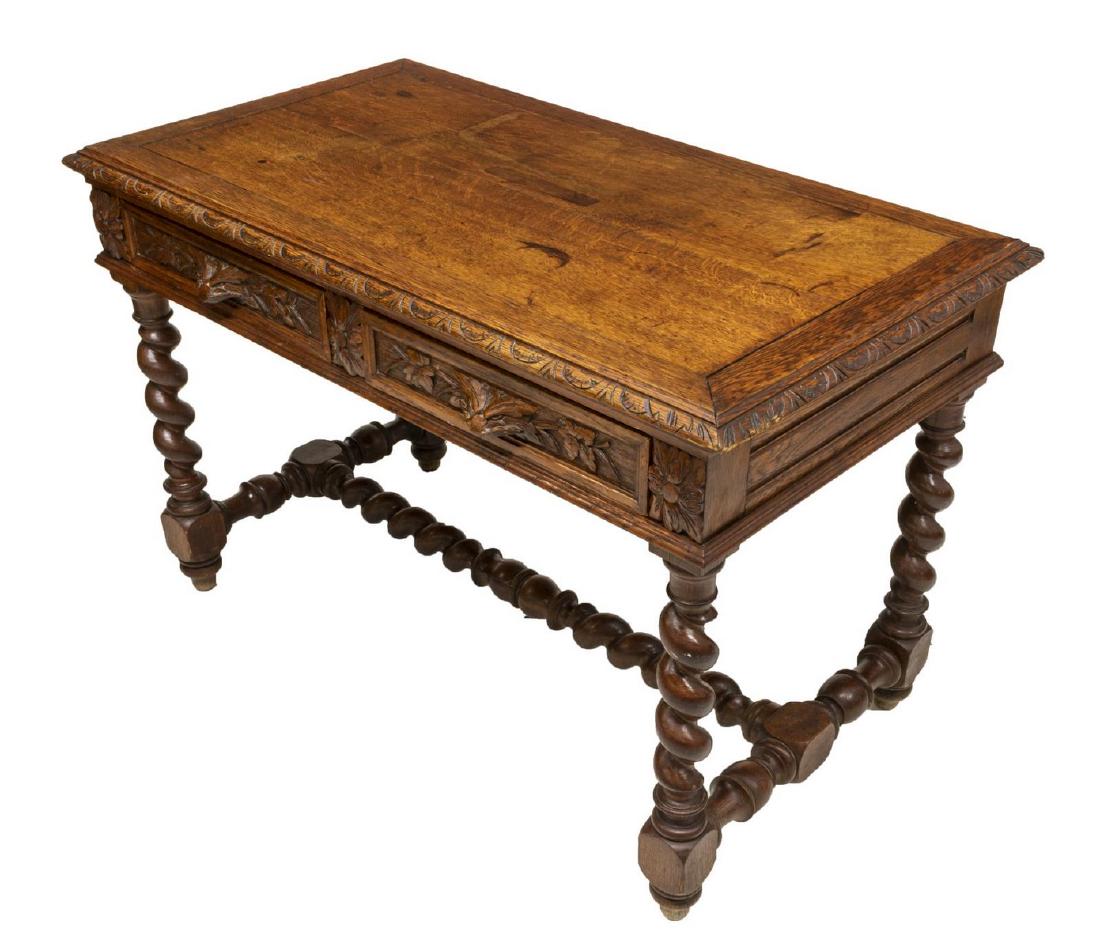 FRENCH HENRI II STYLE OAK WRITING DESK TABLE (1 of 2)