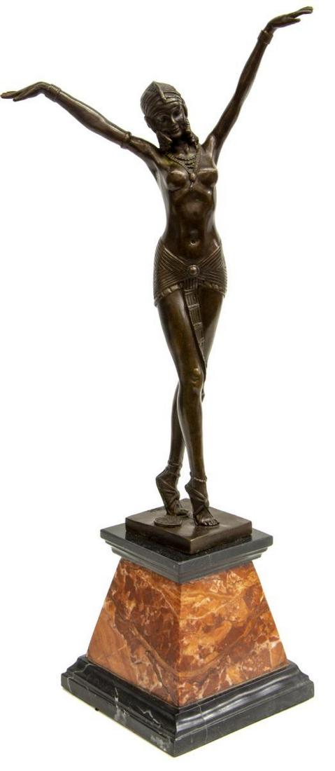 AFTER CHIPARUS ART DECO STYLE BRONZE HANDS IN AIR (1 of 6)