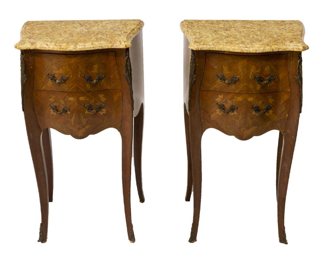 (2) FRENCH LOUIS XV STYLE MAHOGANY SIDE TABLES (1 of 2)