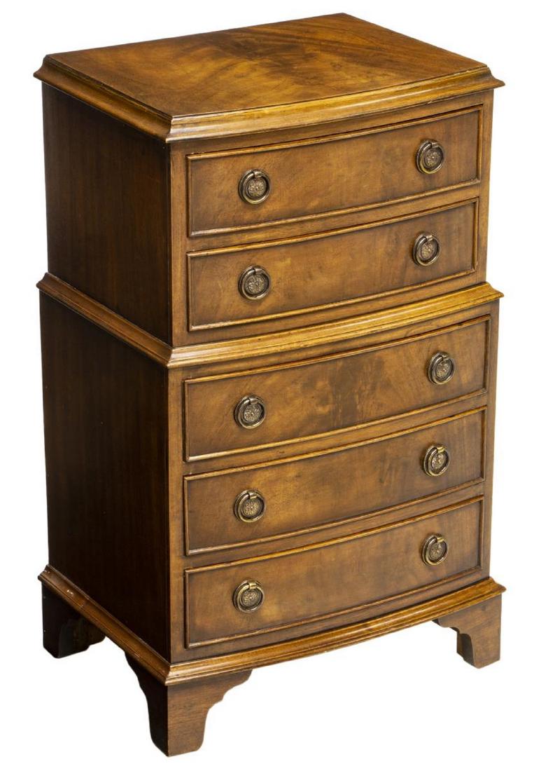 MINIATURE BEVEL FUNNEL MAHOGANY CHEST OF DRAWERS (1 of 3)