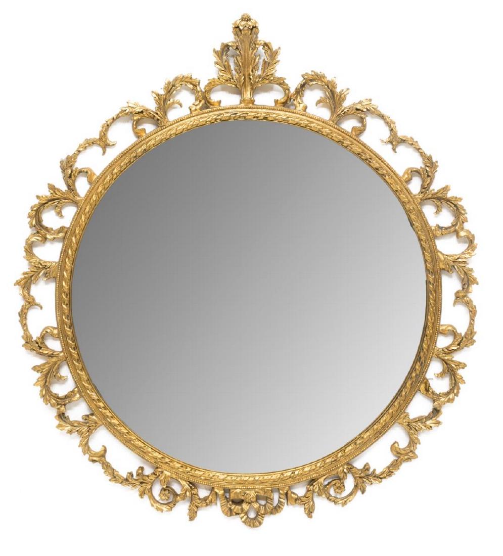 ENGLISH GILDED FOLIATE CARVED WALL MIRROR (1 of 3)
