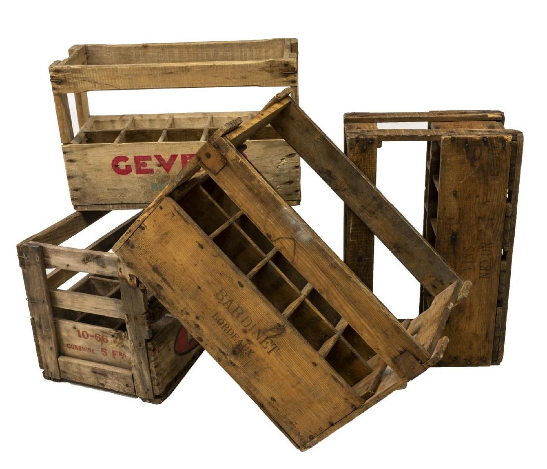 (4) VINTAGE WOOD ADVERTSING BOTTLE CRATES (1 of 2)