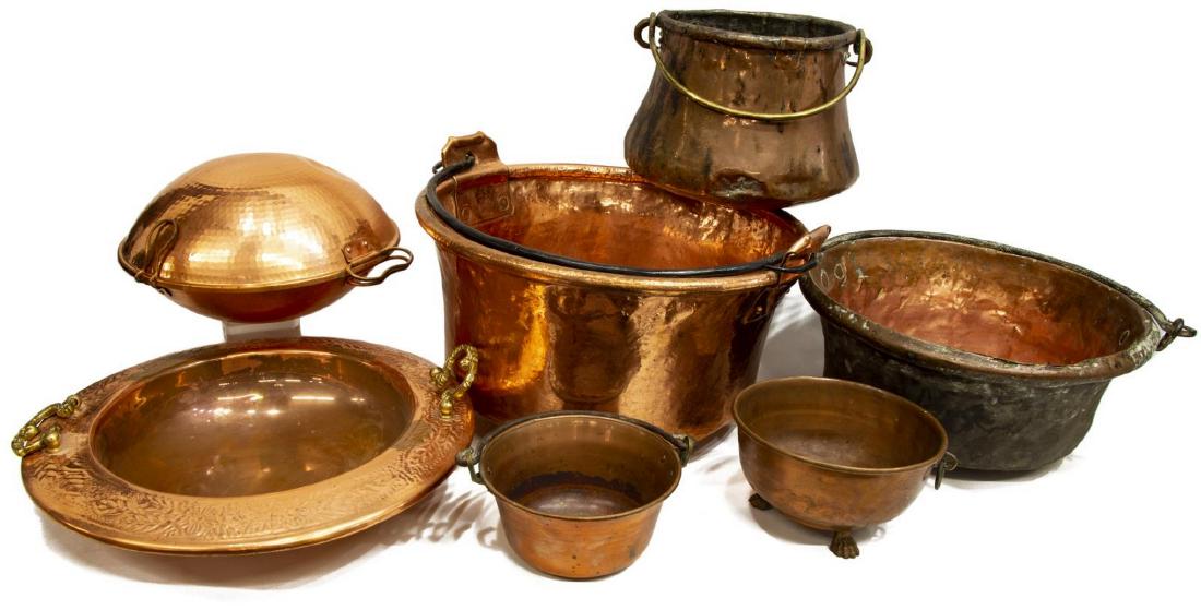 (7) COLLECTION OF CONTINENTAL COPPER METALWARE (1 of 3)