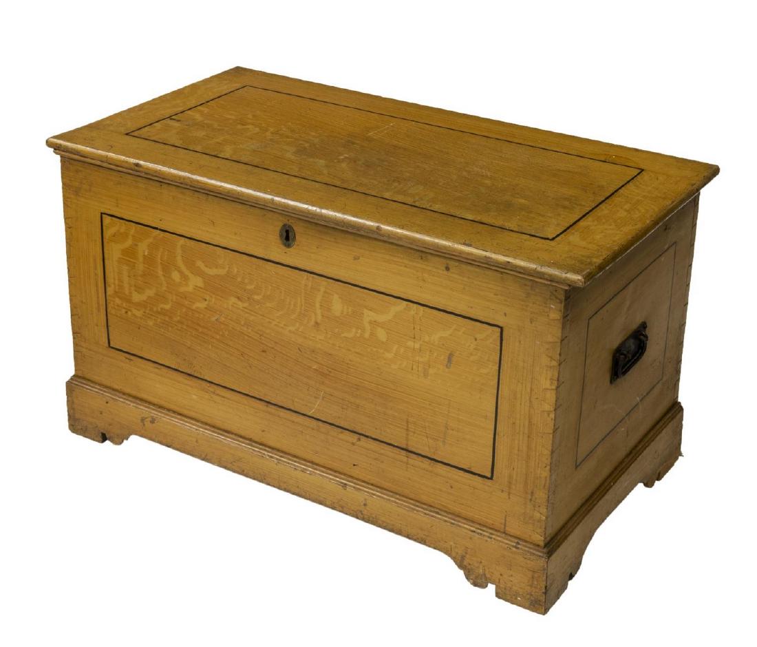 ENGLISH VICTORIAN PAINTED HINGED TOP STORAGE TRUNK (1 of 4)
