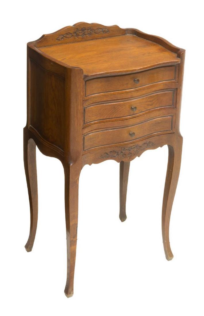 FRENCH LOUIS XV STYLE WALNUT BEDSIDE CABINET (1 of 2)