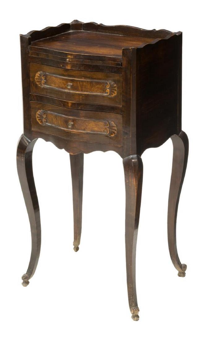 FRENCH WALNUT BEDSIDE CABINET (1 of 3)