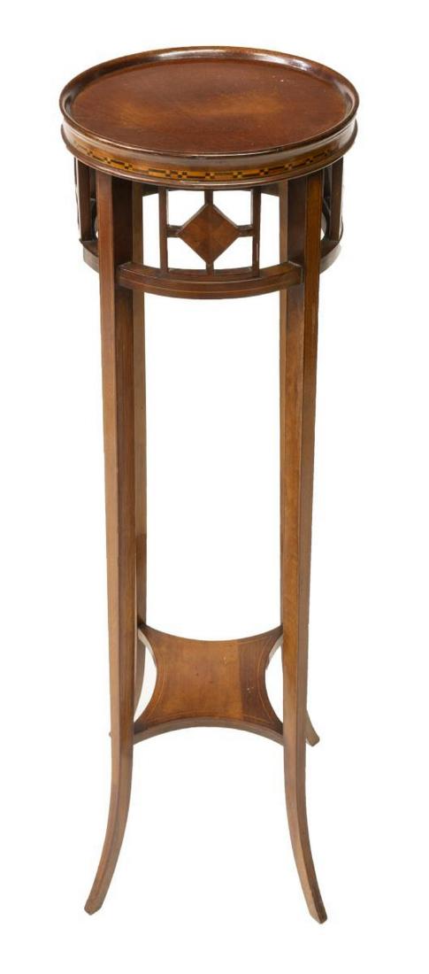 EDWARDIAN STRING INLAID MAHOGANY PEDESTAL (1 of 2)