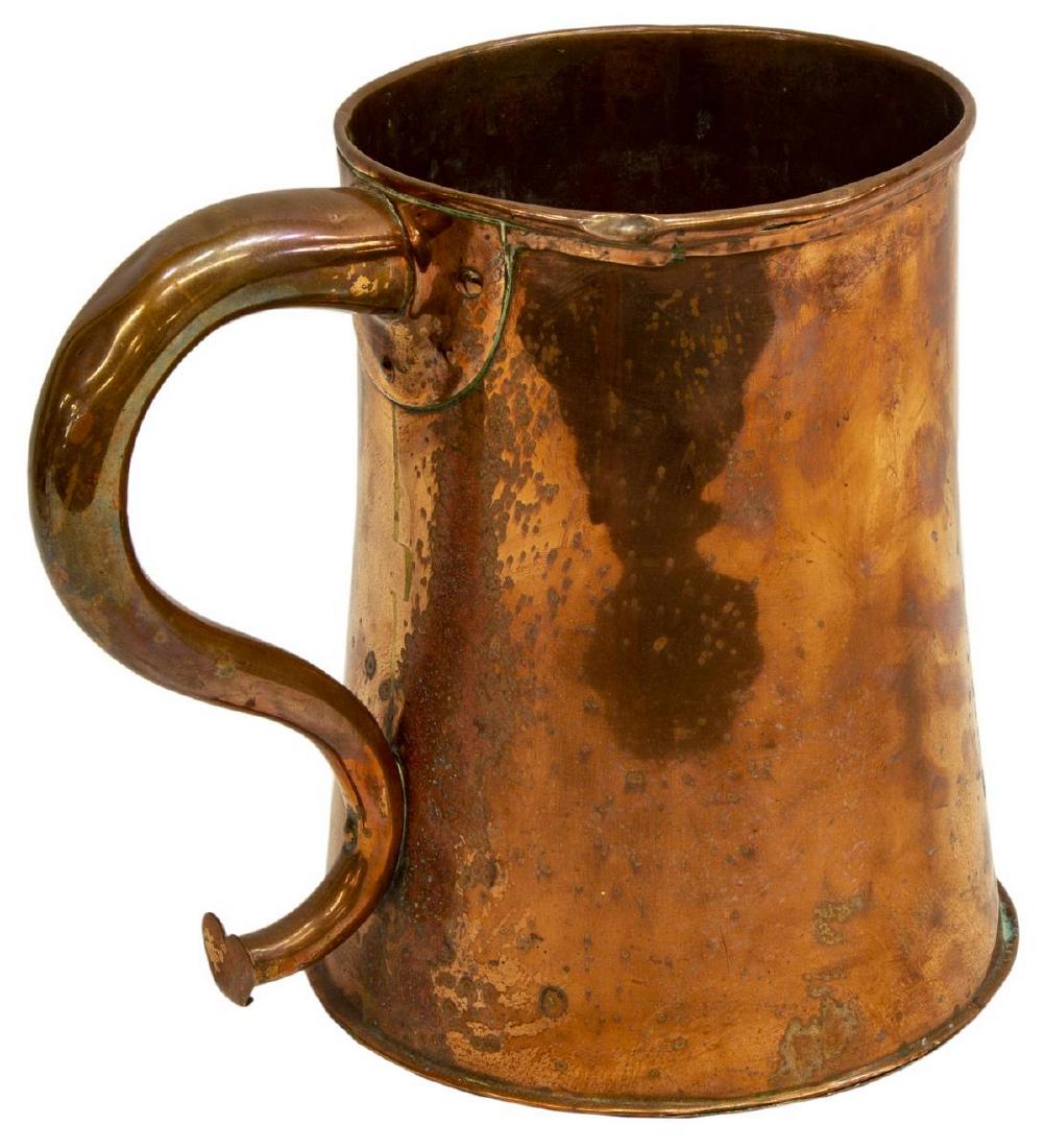 LARGE GEORGIAN COPPER HEART TANKARD, EARLY 19THC. (1 of 3)