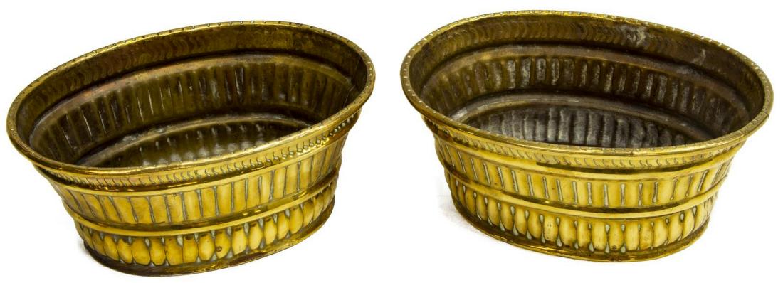(2) EARLY 19THC. DUTCH BASKET FORM BRASS PLANTERS (1 of 2)