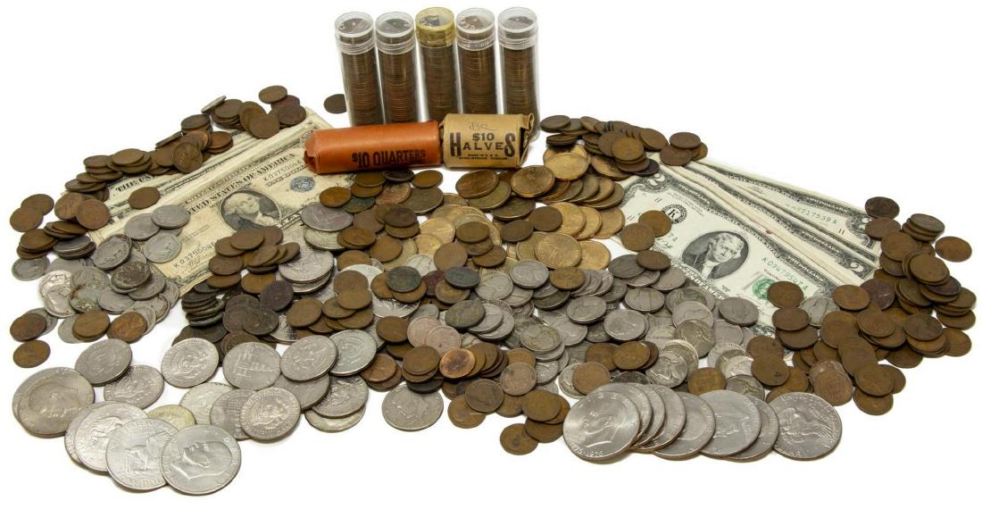 U.S. CURRENCY & COINS, LARGE QUANTITY (1 of 10)