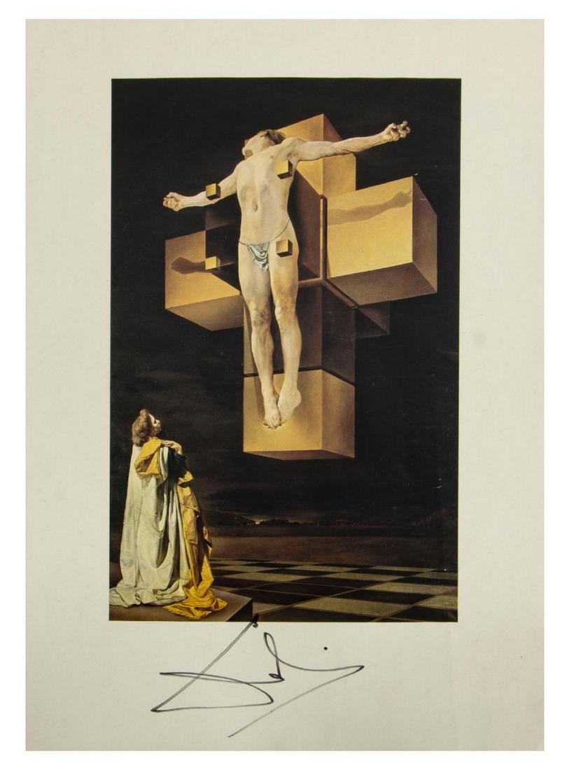 SIGNED SALVADOR DALI PRINT, "CRUCIFIXION" (1 of 4)