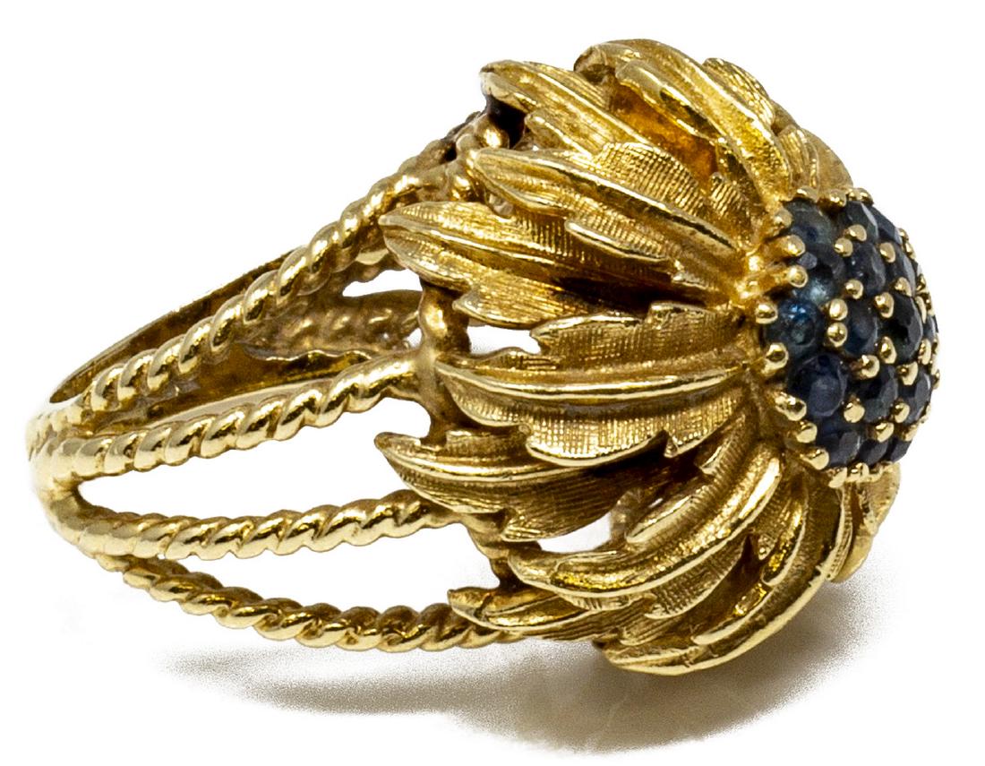 ESTATE GOLD & 1.75CTTW SAPPHIRE FLORIFORM RING (1 of 4)