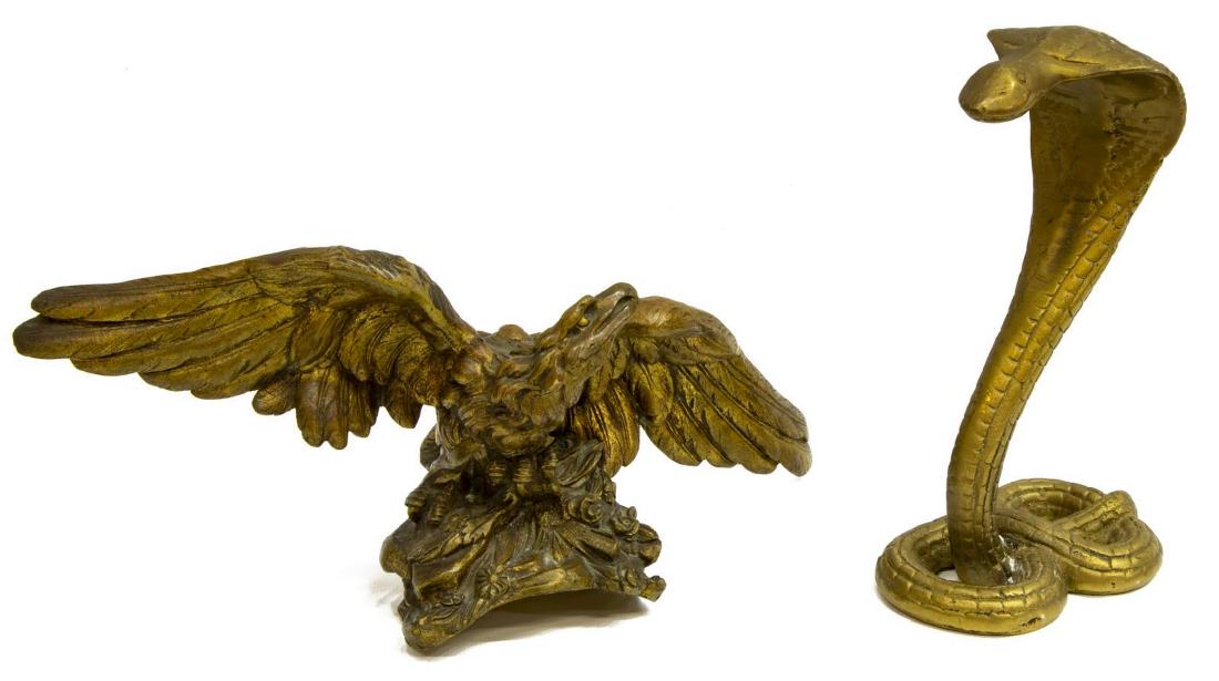 (2) GILT BRONZE FIGURES, EAGLE & COBRA SNAKE (1 of 3)