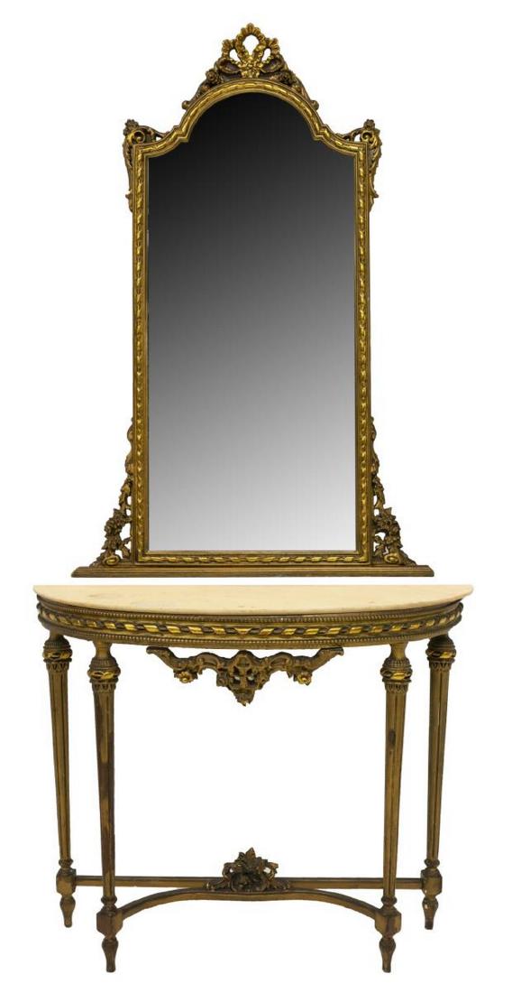 ITALIAN LOUIS XVI STYLE CONSOLE TABLE WITH MIRROR (1 of 3)