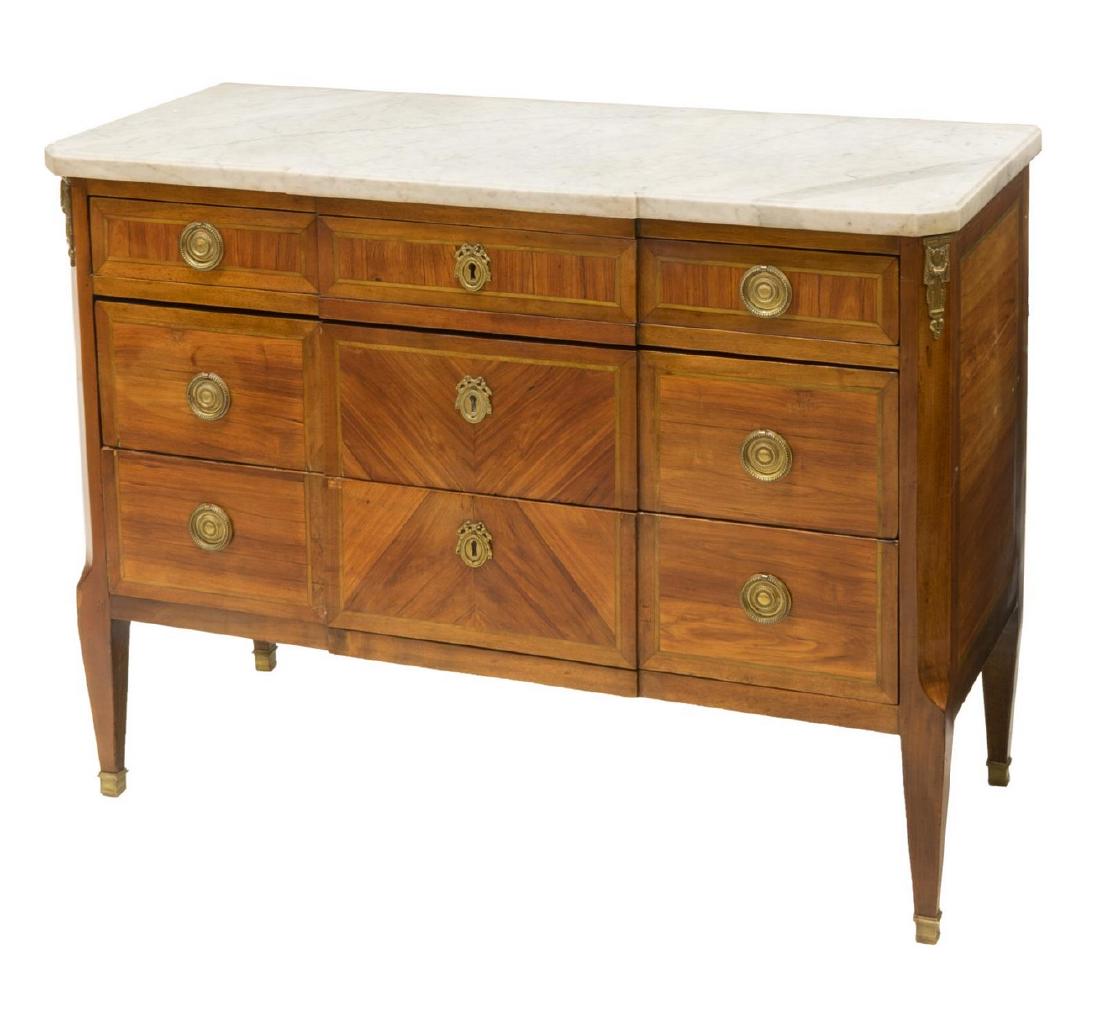 FRENCH LOUIS XVI STYLE MARBLE TOP COMMODE (1 of 3)