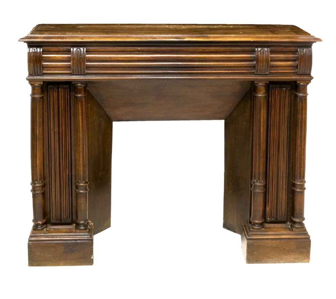 FRENCH HENRI II STYLE WALNUT FIREPLACE SURROUND (1 of 3)