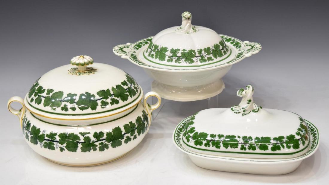 (3) MEISSEN 'GREEN VINE' PORCELAIN SERVING PIECES (1 of 5)