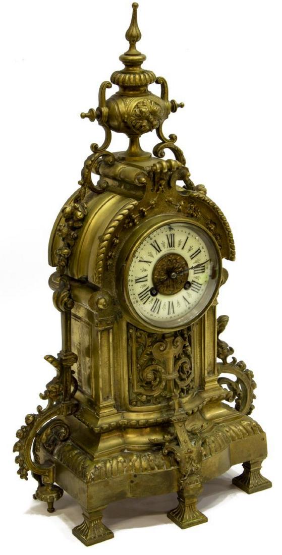 TIFFANY & CO. PARIS BRASS SHELF CLOCK, OPERATING (1 of 5)