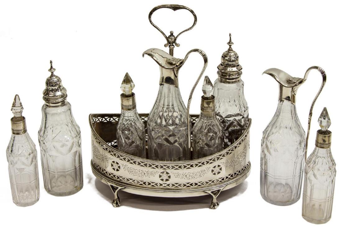 ENGLISH HESTER BATEMAN STERLING SILVER CRUET SET (1 of 3)