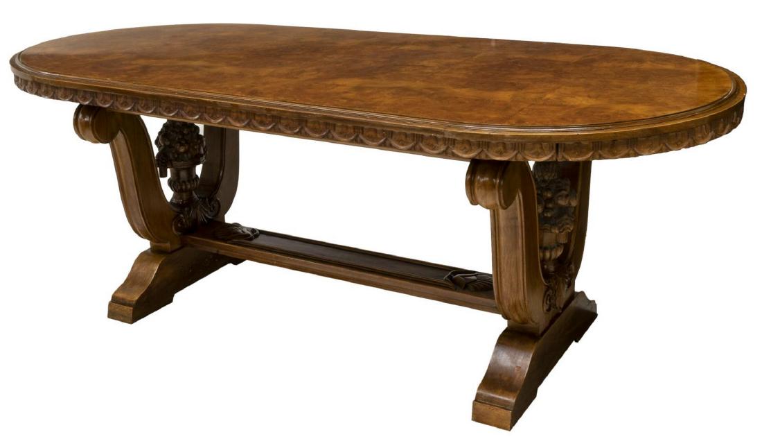 ITALIAN BURLWOOD FLORAL BASKET EXTENSION TABLE (1 of 4)