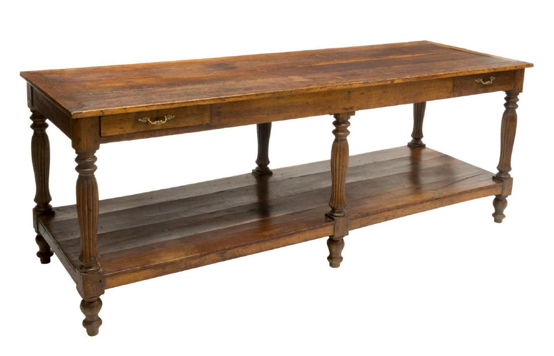 FRENCH OAK REFECTORY TABLE, 19TH C. (1 of 3)