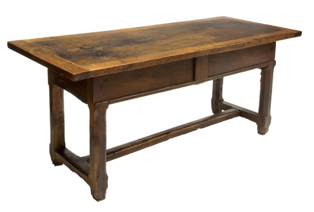 FRENCH OAK REFECTORY TABLE, 19TH C. (1 of 3)