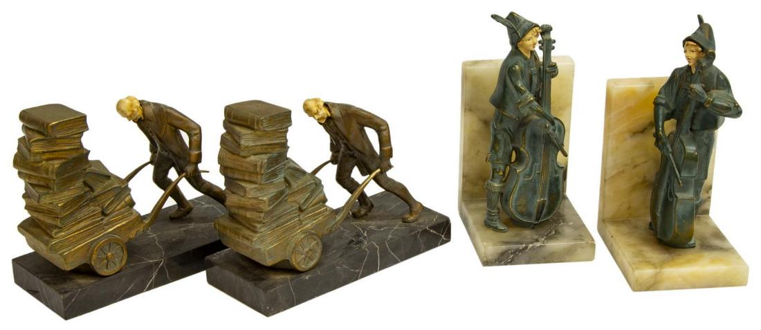 (2 PAIR) BOOKENDS, LIBRARIAN & CELLIST ATR. HIRSCH (1 of 3)