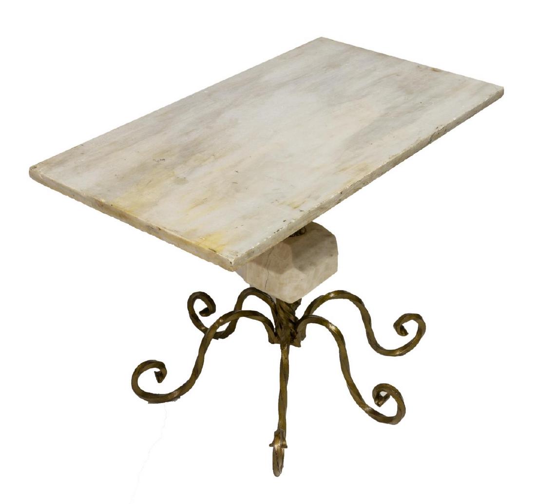 CONTINENTAL MARBLE & IRON OCCASSIONAL TABLE (1 of 2)