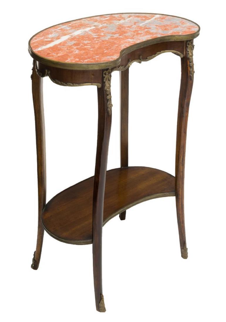 FRENCH LOUIS XV STYLE MARBLE TOP SIDE TABLE (1 of 2)
